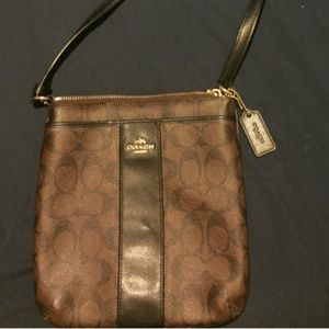 Brown and Black Coach Crossbody